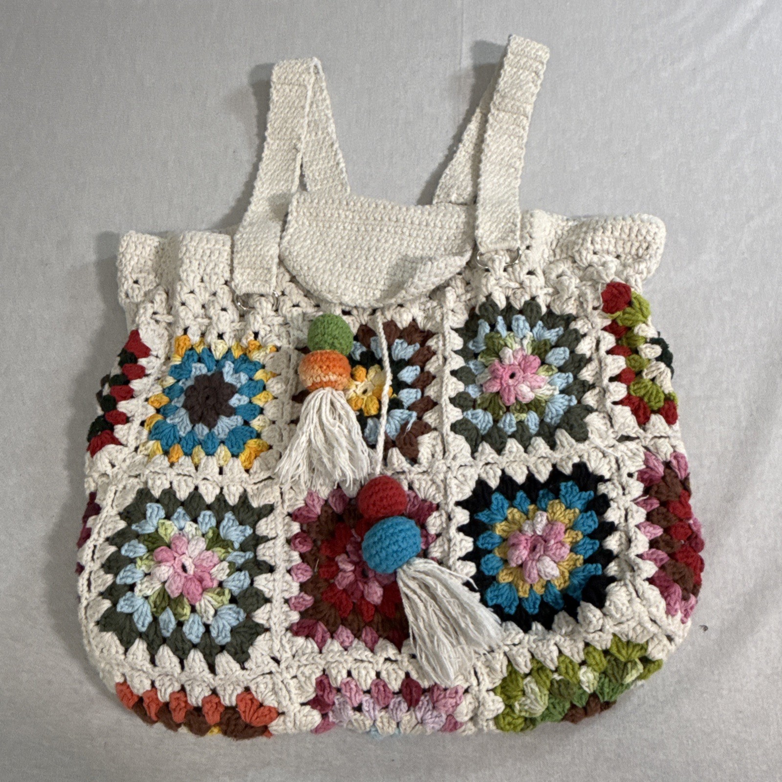 Crochet Granny Squares Backpack. Make Perfect Gift For Any Occasion.
