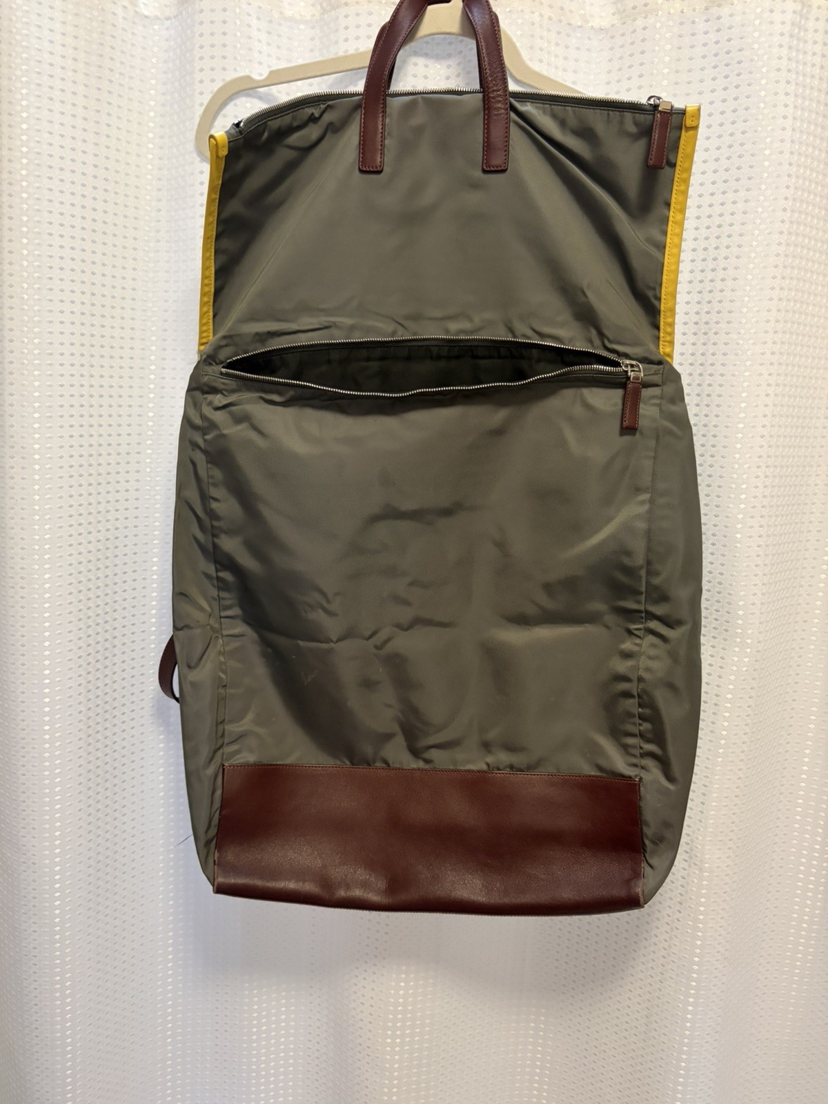 Prada Backpack, Nylon and Leather, Grey/Yellow/Maroon, Made in Italy