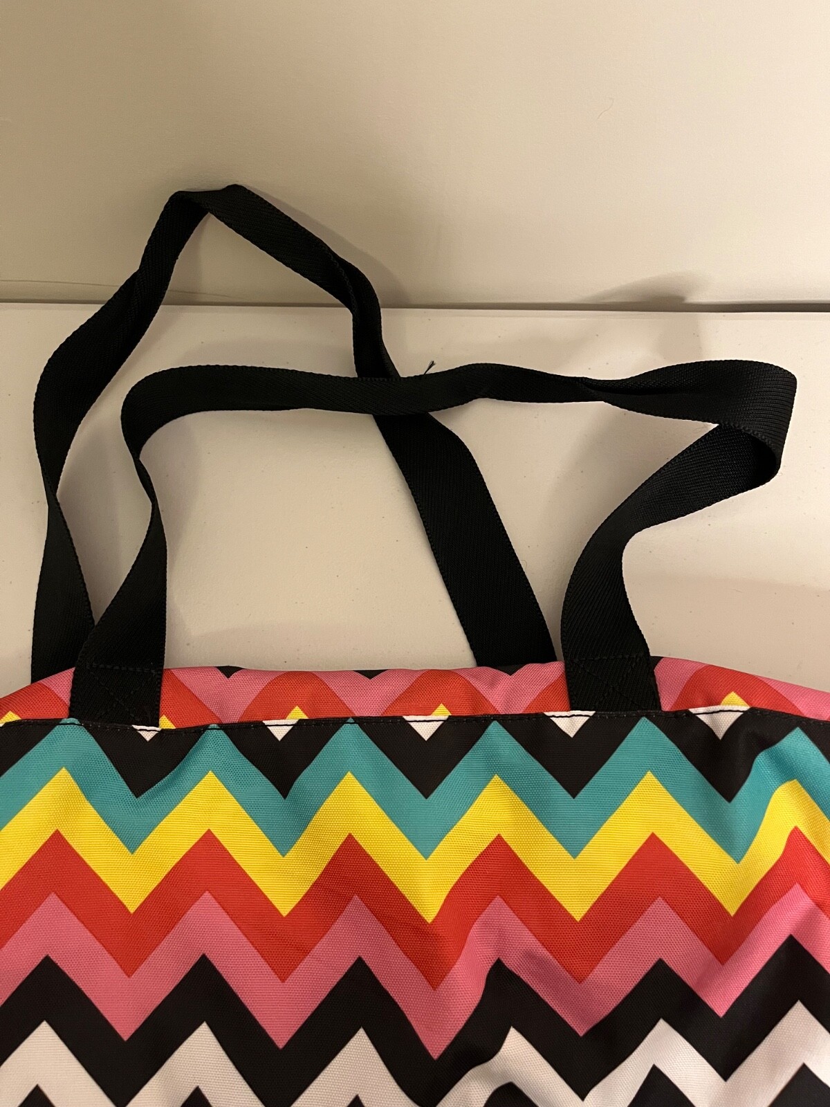 French West Indies Multi Color Duffel Bag Overnight Womens Bag Pink Black White