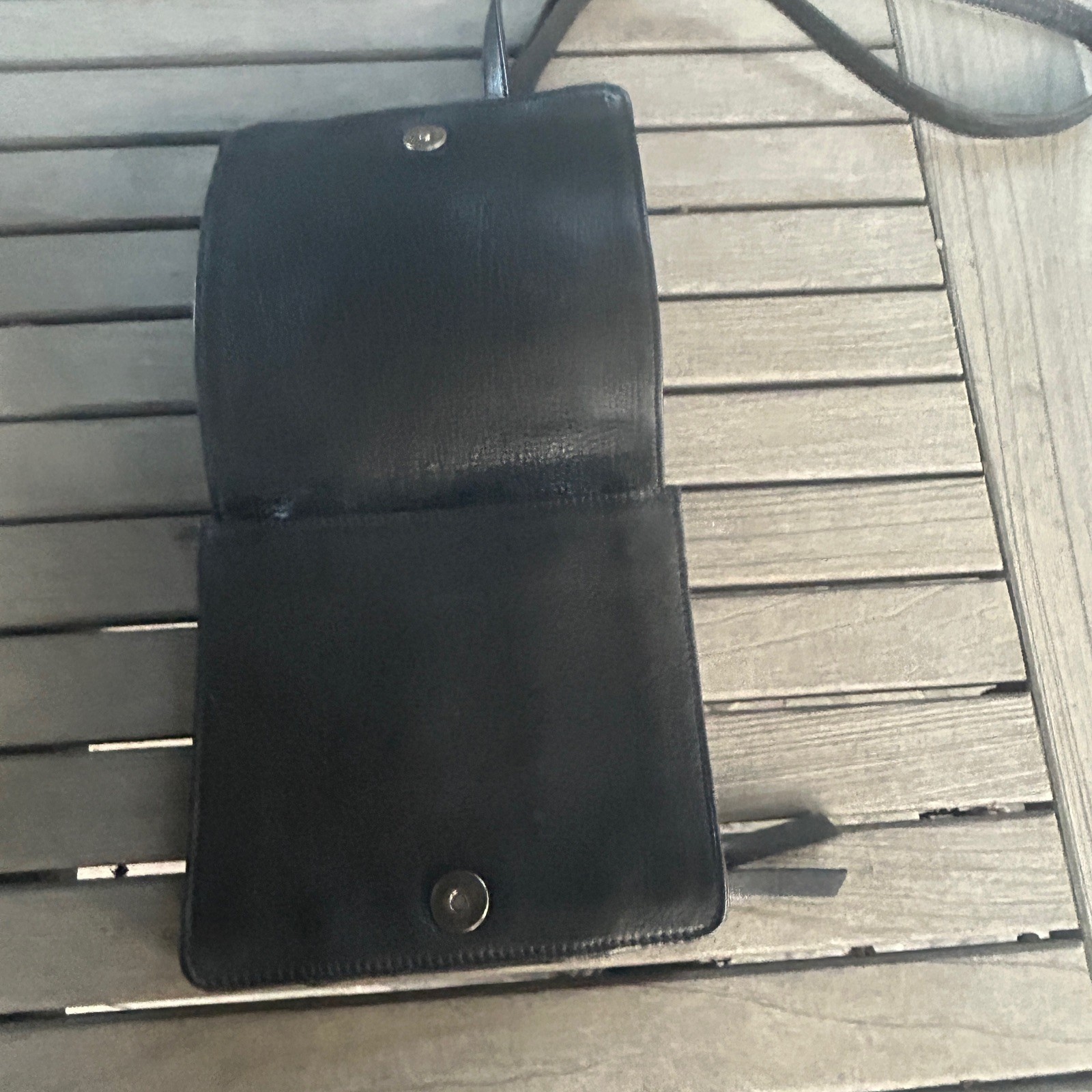 R.P.S. Rock Paper Scissors Black Leather Crossbody Travel Bag