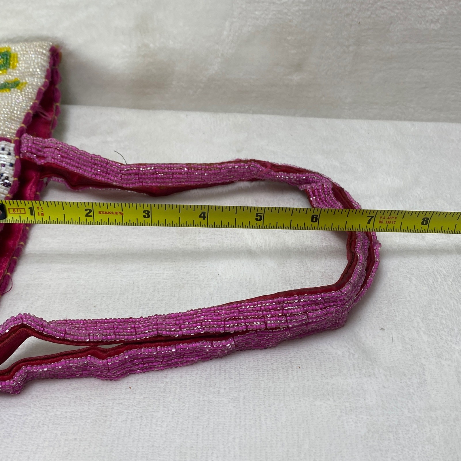 VTG Comeco Beaded Embroidery Patchwork Purse Bag Colorful Sequins Floral Zipper