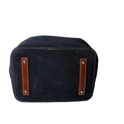 New Dooney & Bourke Suede Tasha Drawstring Shoulder Bag Purse in Navy Blue