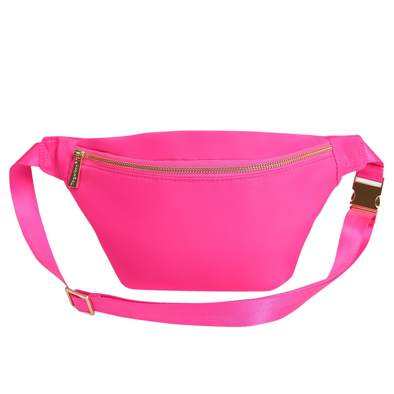 Hot Pink Waist Fanny Pack Women Belt Bag Nylon Travel Crossbody Sling Purse