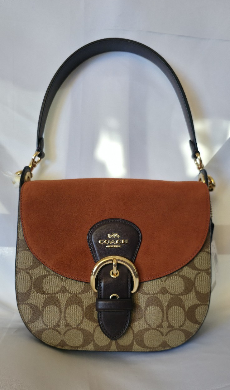NEW WITH TAGS – Authentic Coach Kleo Shoulder Bag 23″ Signature Canvas C5692