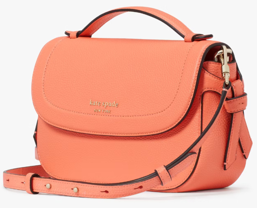 Kate Spade Knott Top Handle Crossbody Bag Orange Leather Purse KF833 NWT $298