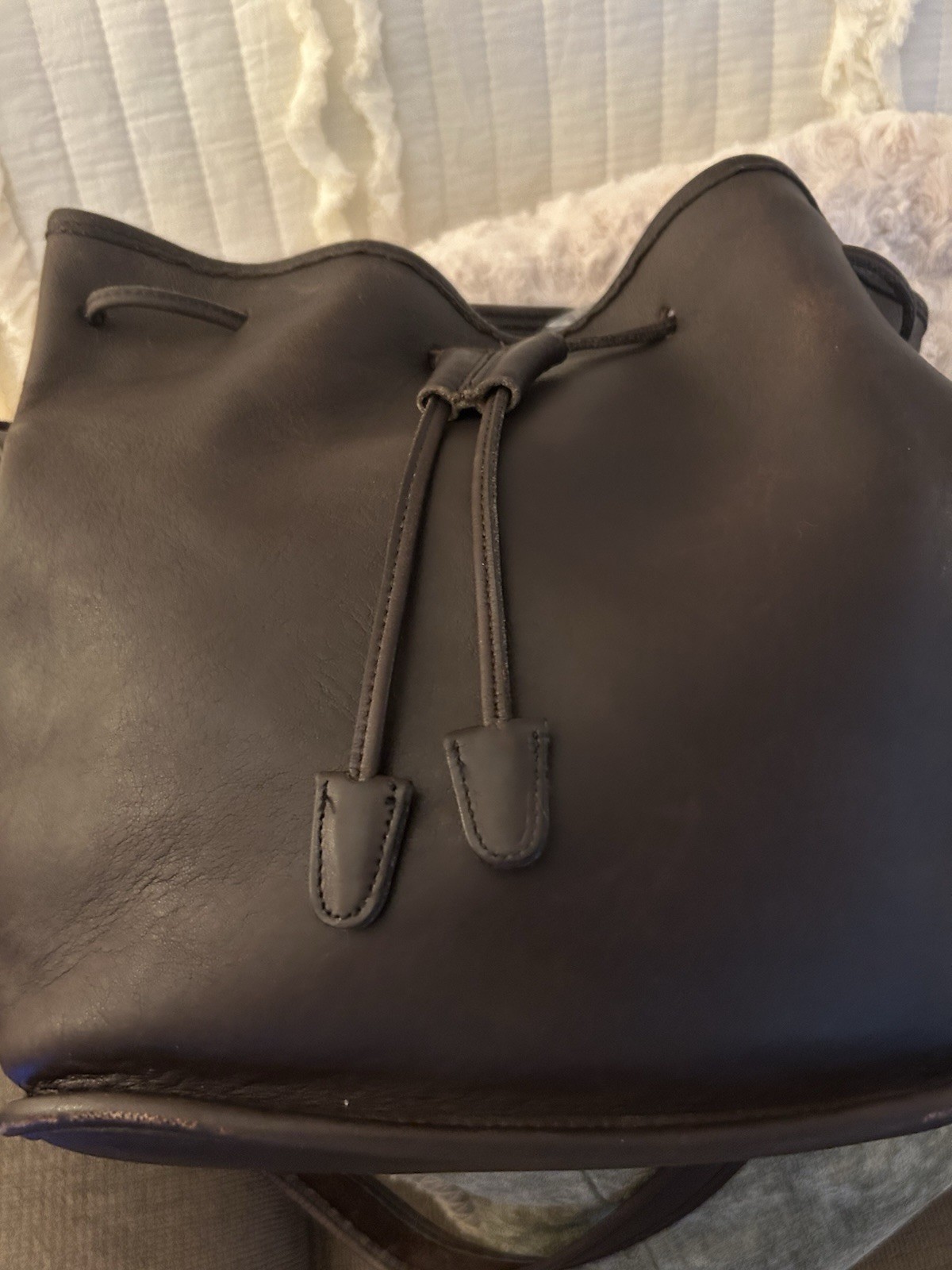 Vintage Dark Mahogany Lula’s Legacy Bucket Bag. 1996