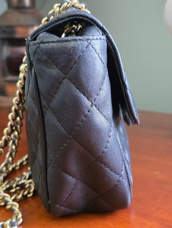 I Santi Quilted Leather Convertible Crossbody Shoulder Bag Black Italy Turnlock