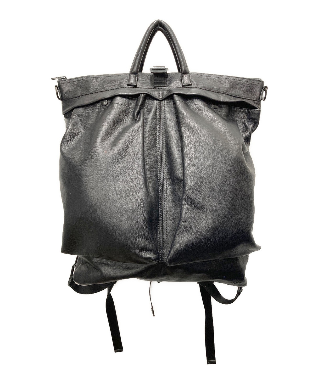 F CE 2Way Bag Black Leather Authentic From Japan