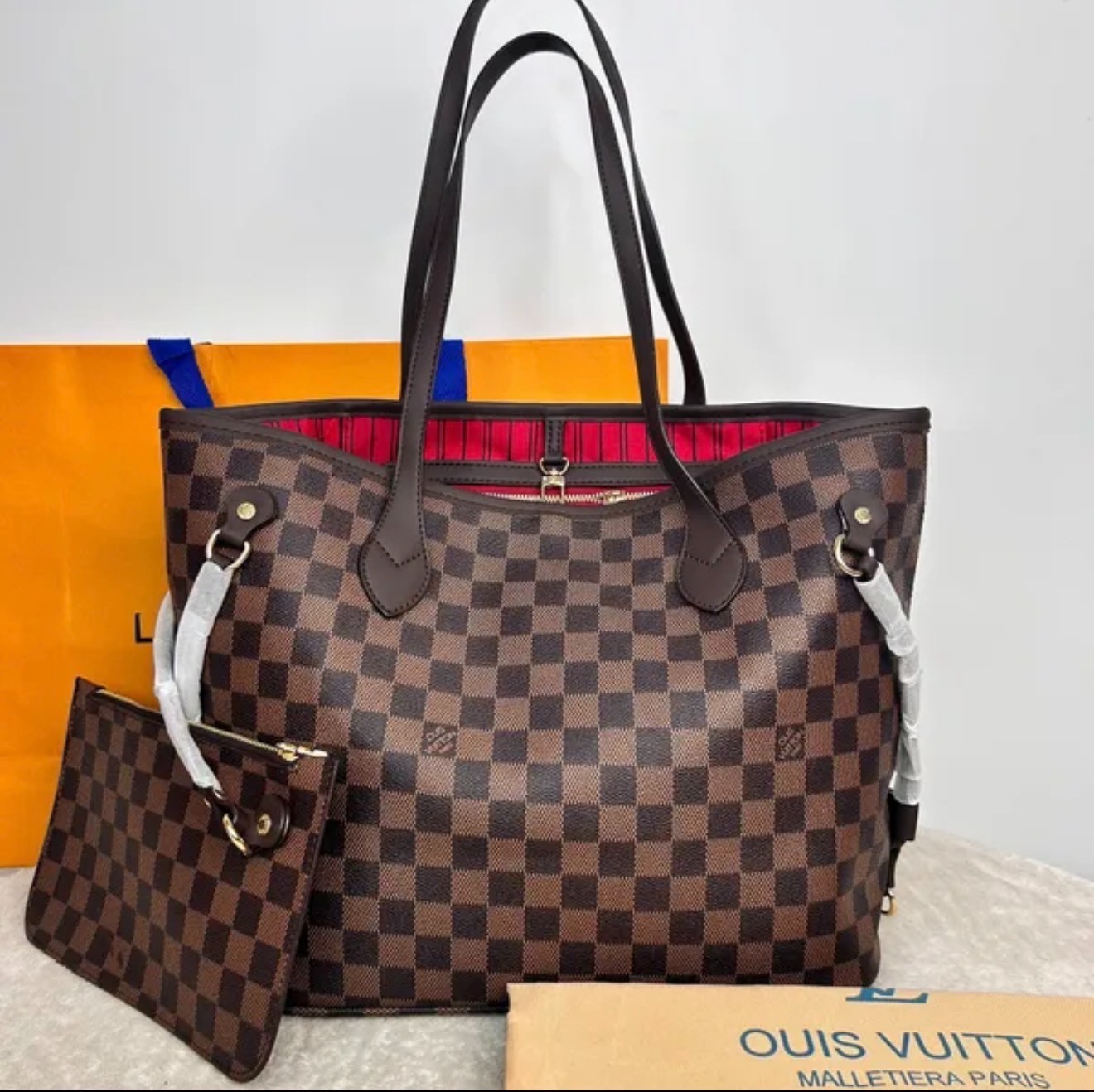 Louis Vuitton Neverfull Tote MM Brown Canvas Monogram
