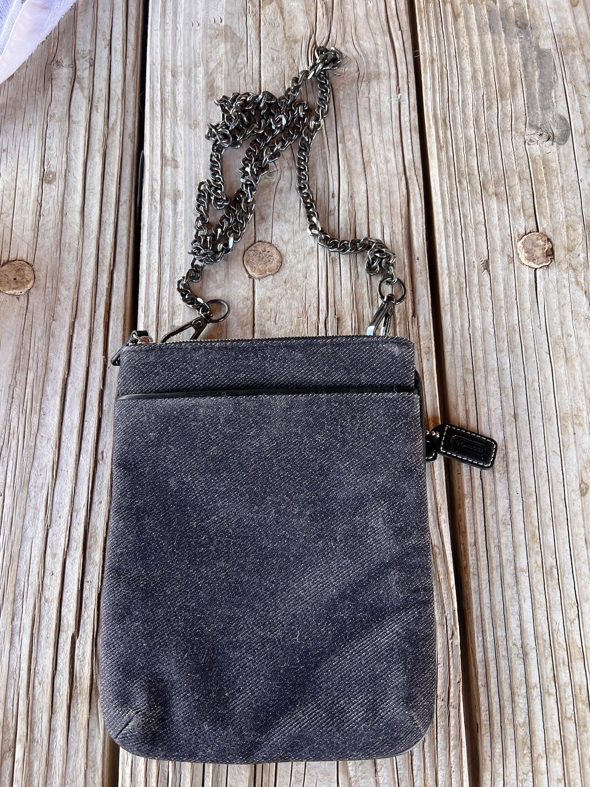COACH SWAGGER DARK DENIM SWINGPACK CHAIN STRAP