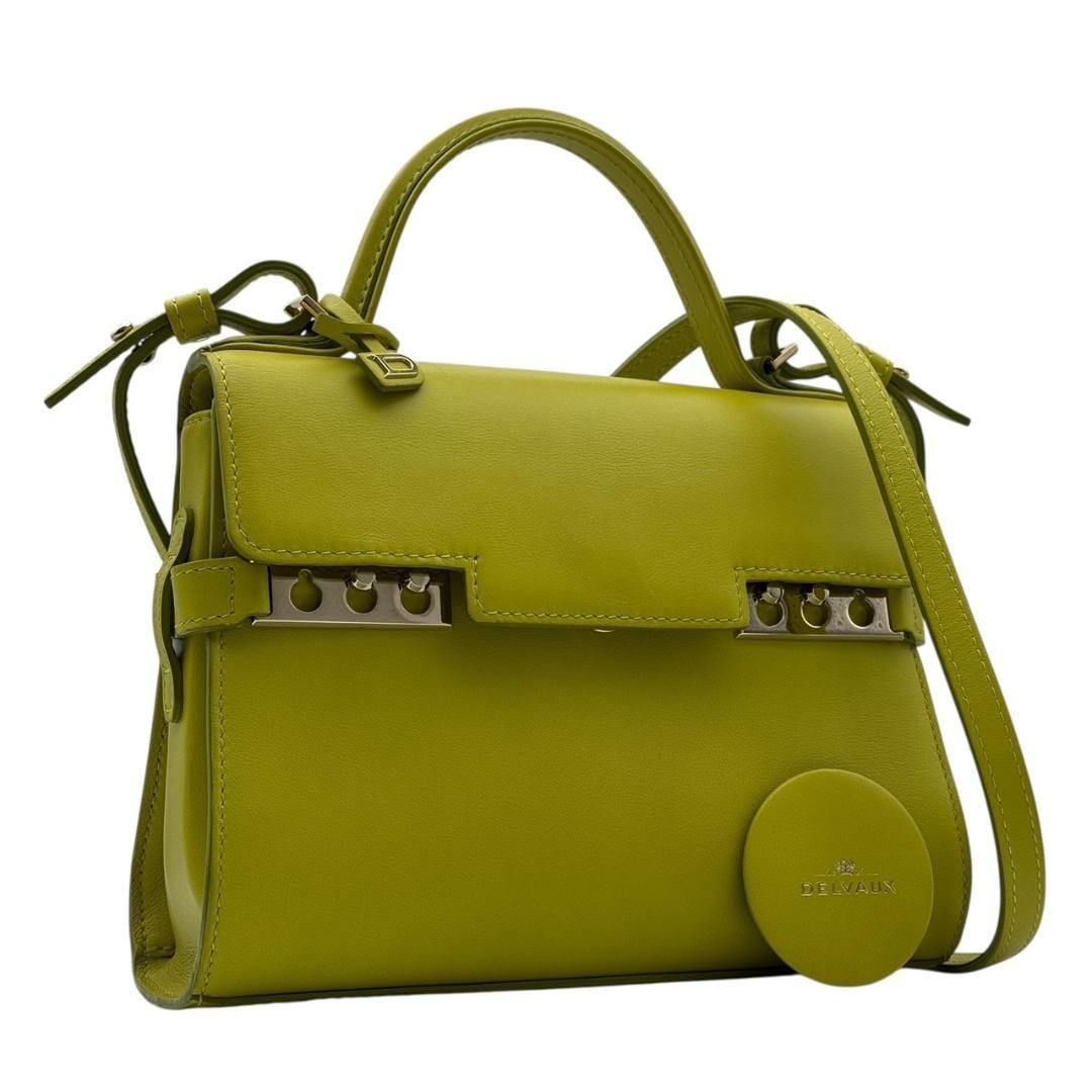 DELVAUX Bag: Tempete PM Lime Green W21H17D8cm w/strap mirror;–