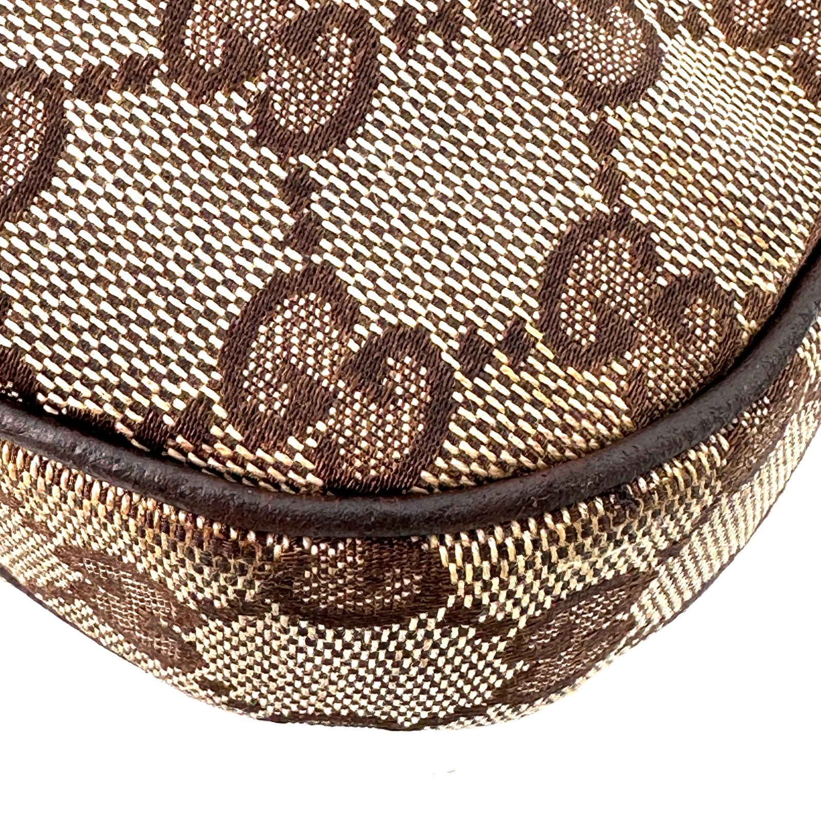 GUCCI Jackie GG Canvas Leather Shoulder Hand Bag Brown 137335 Purse Authentic
