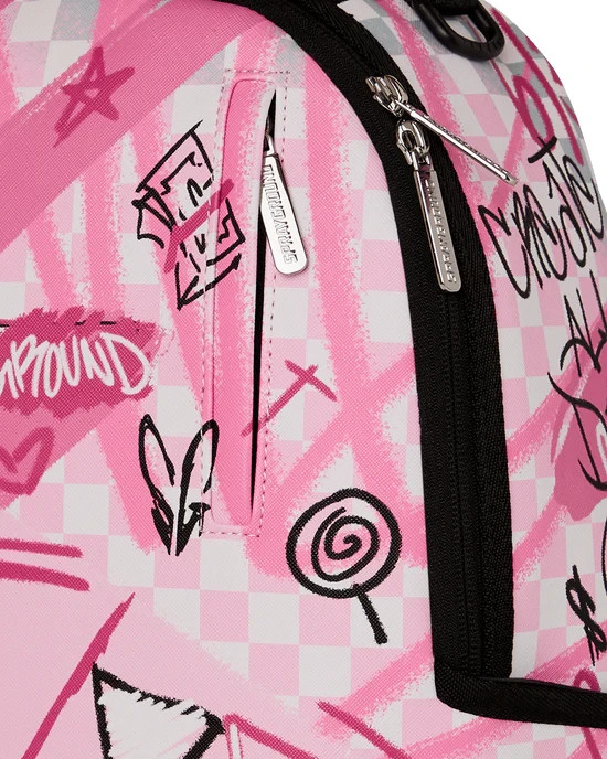 Sprayground Broken Hearts Club Pink Backpack🔥New Black Bookbag Large School Bag