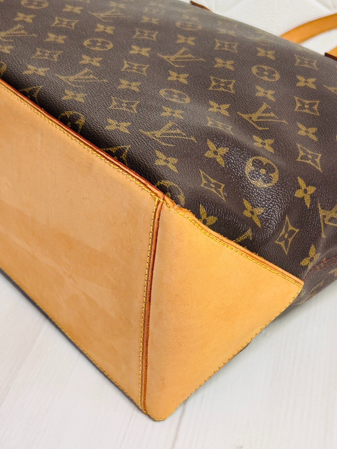 Louis Vuitton Monogram Cabas Mezzo M51151 Brown Tote Shoulder Bag LV