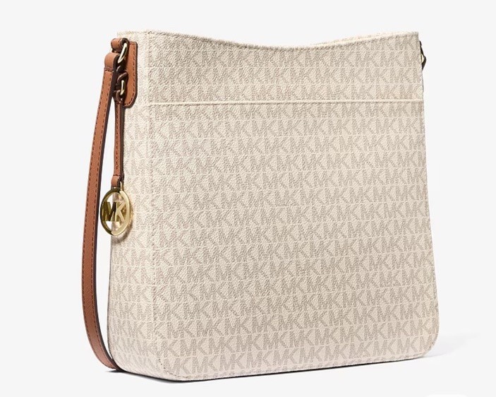 Michael Kors Signature Jet Set Large Vanilla Messenger Crossbody Bag