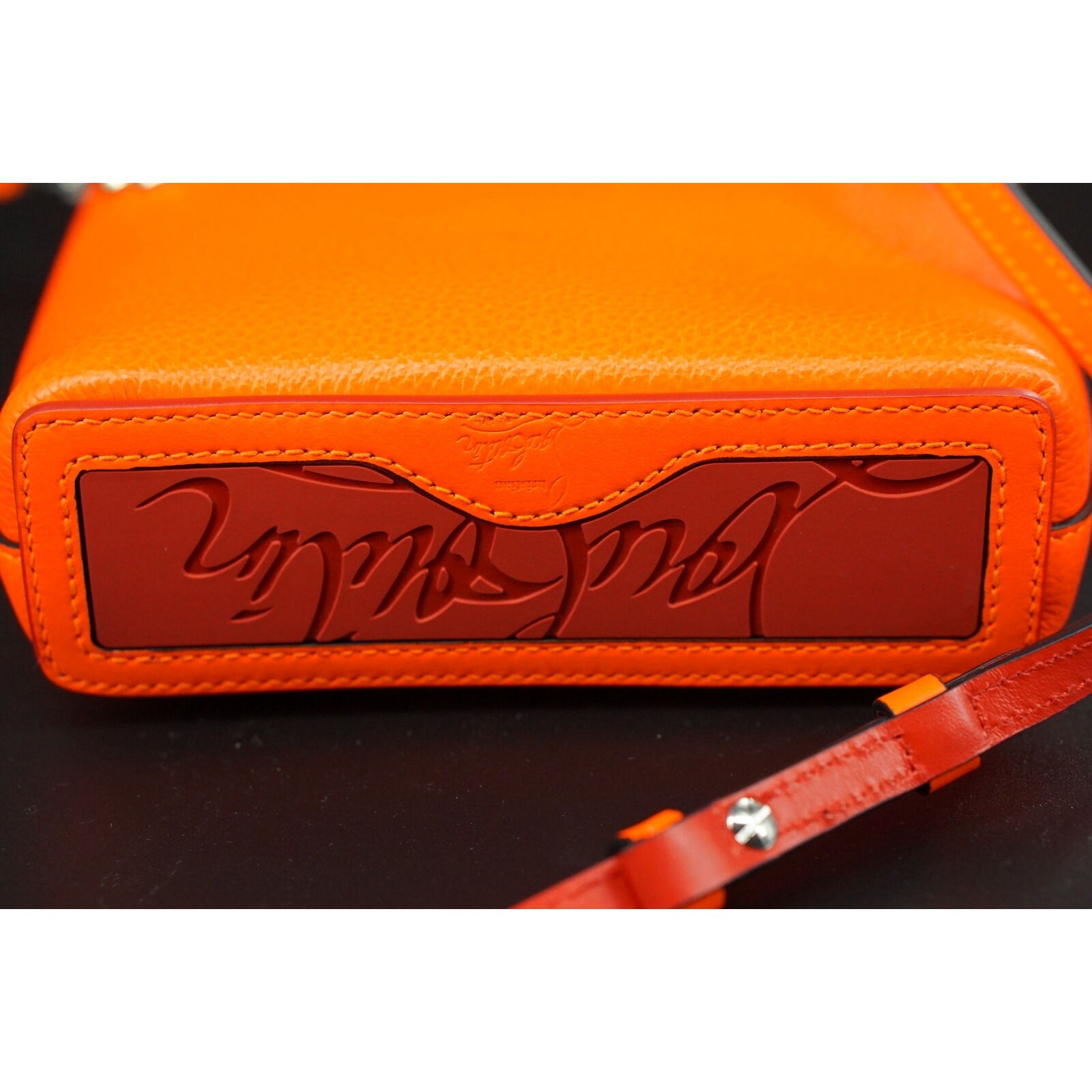 Christian Louboutin Mini Cabata North/South Leather Tote $1390 studs orange