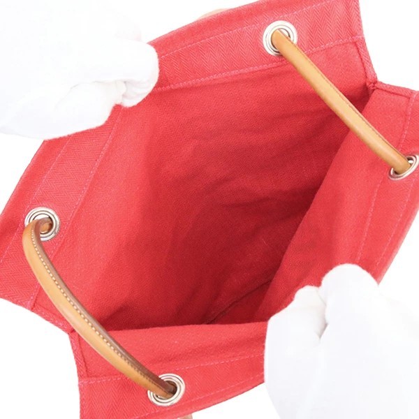 Hermès Aline MM Grooming Toile Chevron Rouge H Red Shoulder bag Women