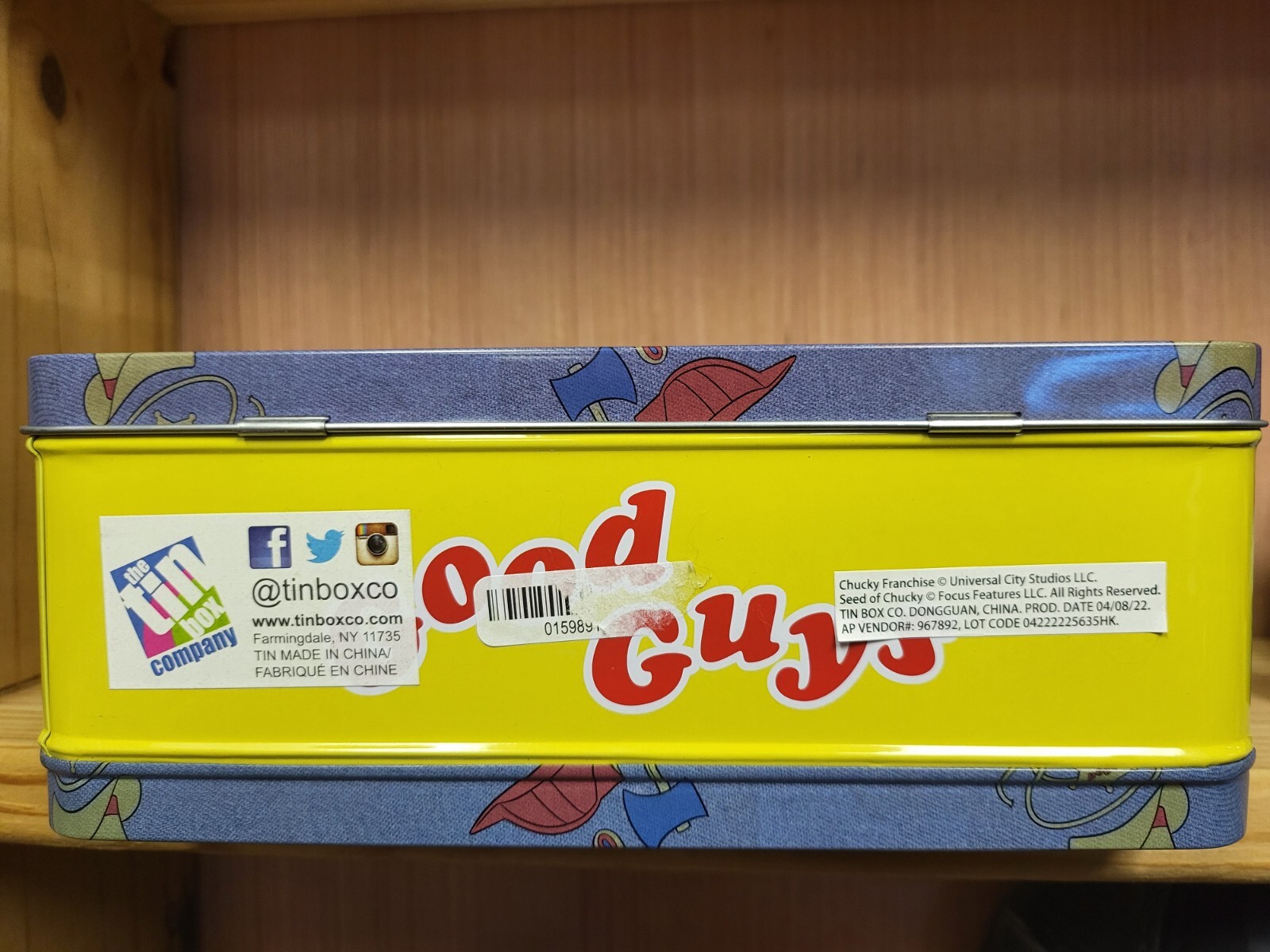 CHUCKY GOOD GUYS TIN LUNCHBOX. BRAND NEW!! 4 inch x 8 inch RARE!!!