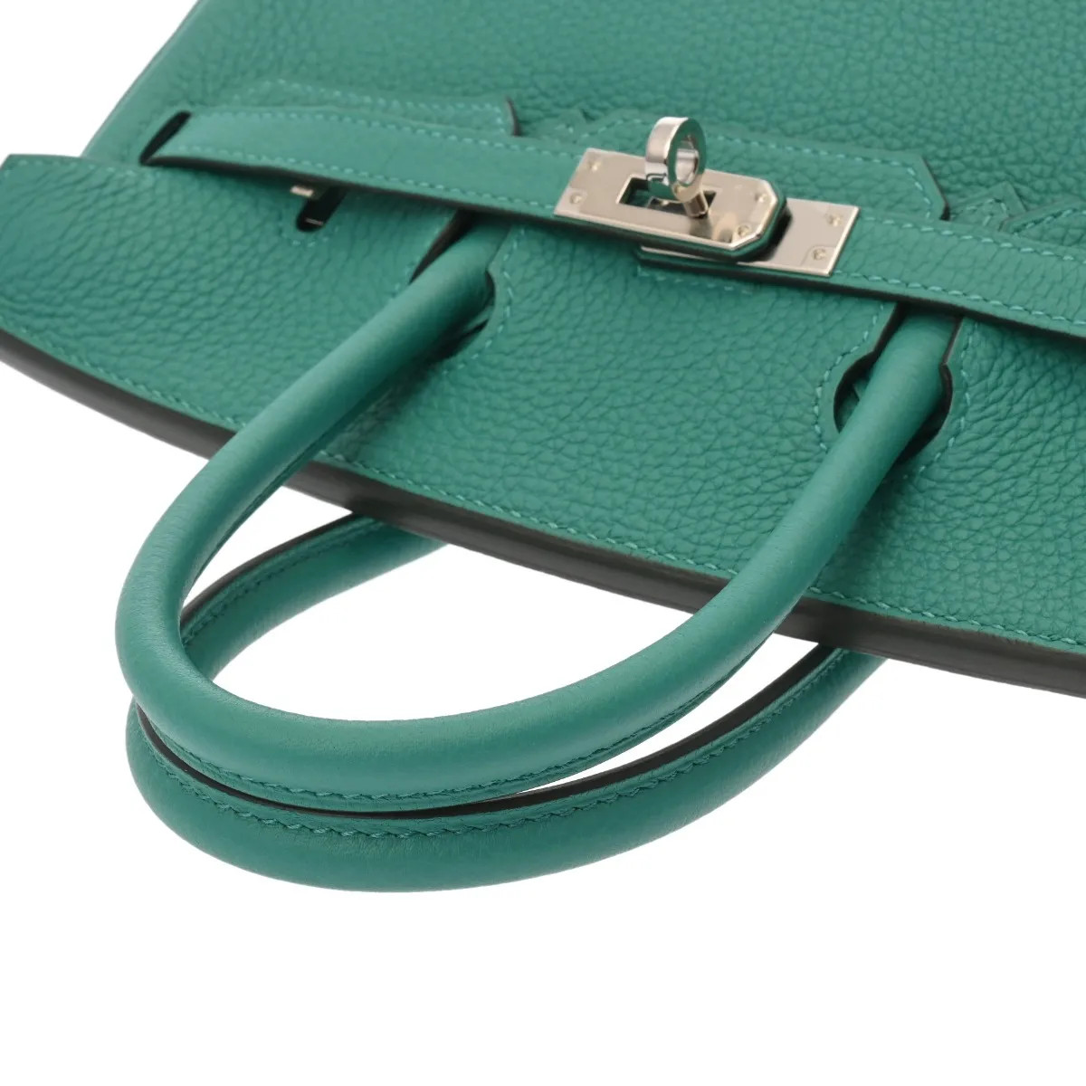 Hermes Birkin 25 Handbag Togo Leather Silver #WB136