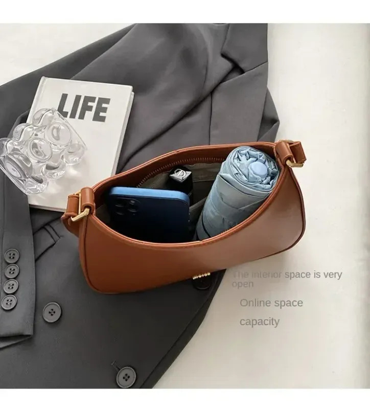 Red Underarm Shoulder Bags for Women 2024 New Texture Leather Crossbody Bag