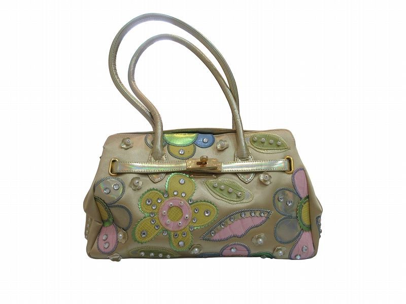 Other Gold Rhinestone Handbag AB, 8.3×5.2×12.8in, Ladies, Used