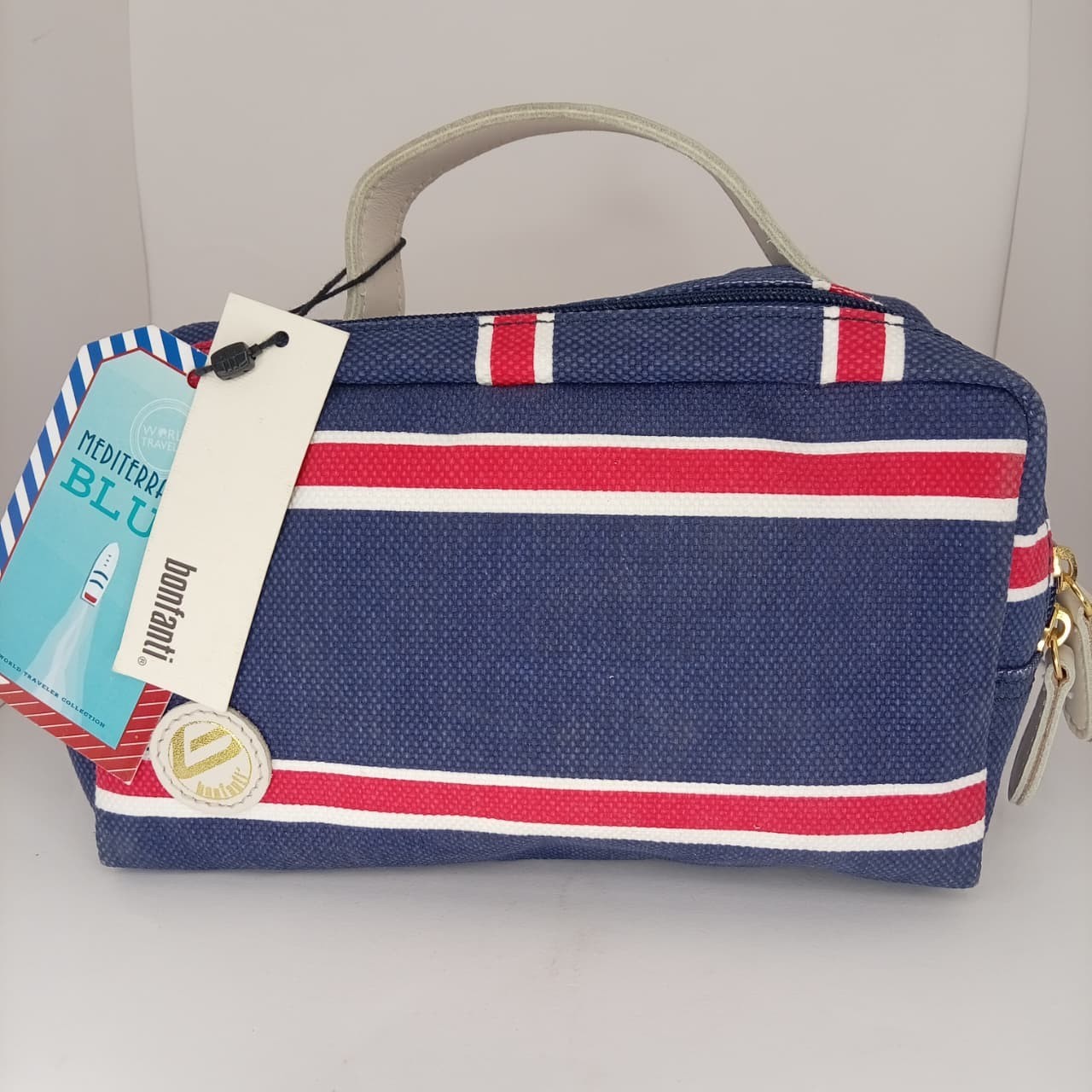 Bonfanti Borse Italy Canvas Leather Travel Duffel Weekender Bag Made in Italy