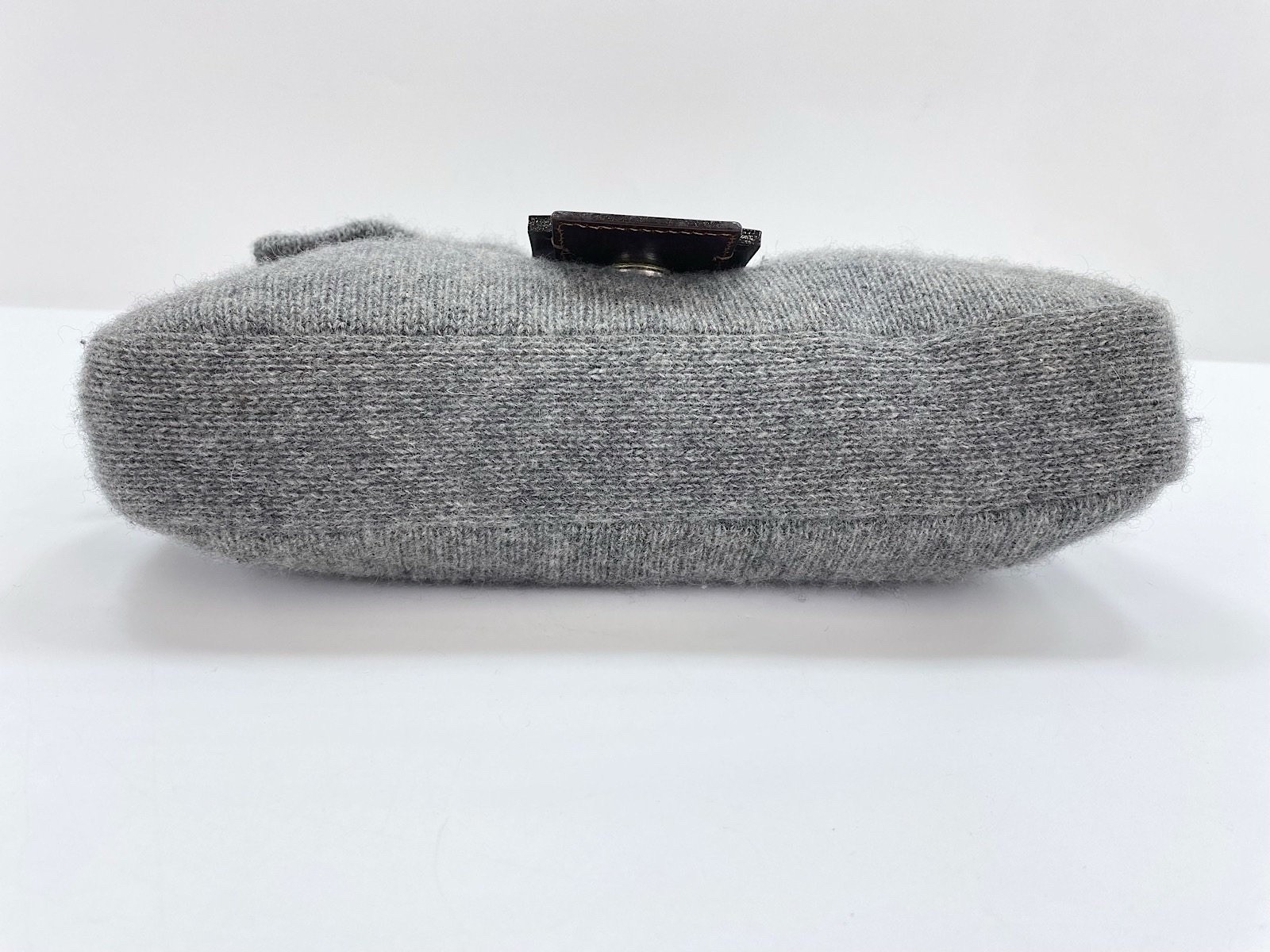 Fendi Cashmere Wool Gray Baguette Bag