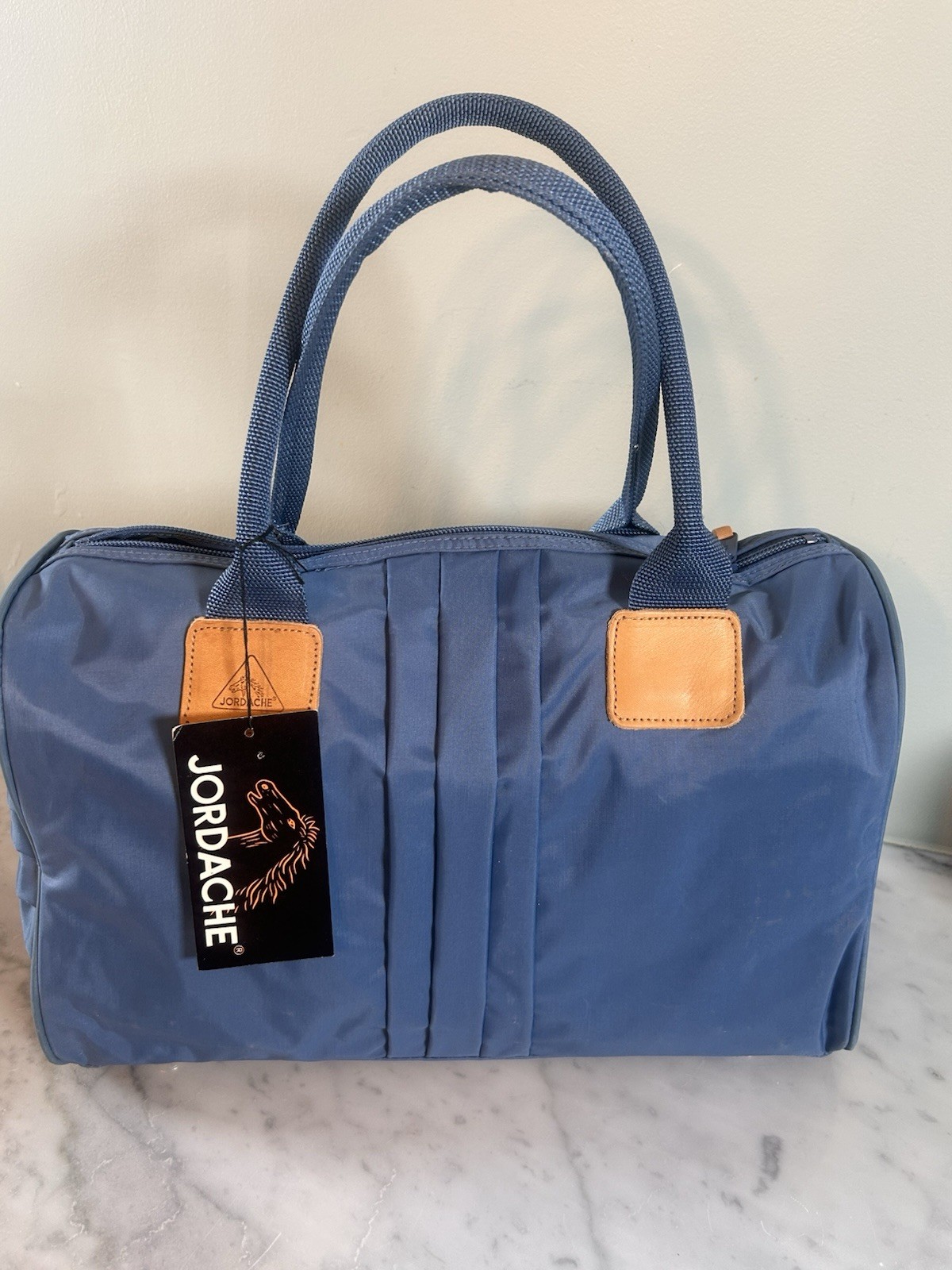 Vintage Jordache Blue Nylon Satchel Gym Travel Bag w/ Tag Style 0807