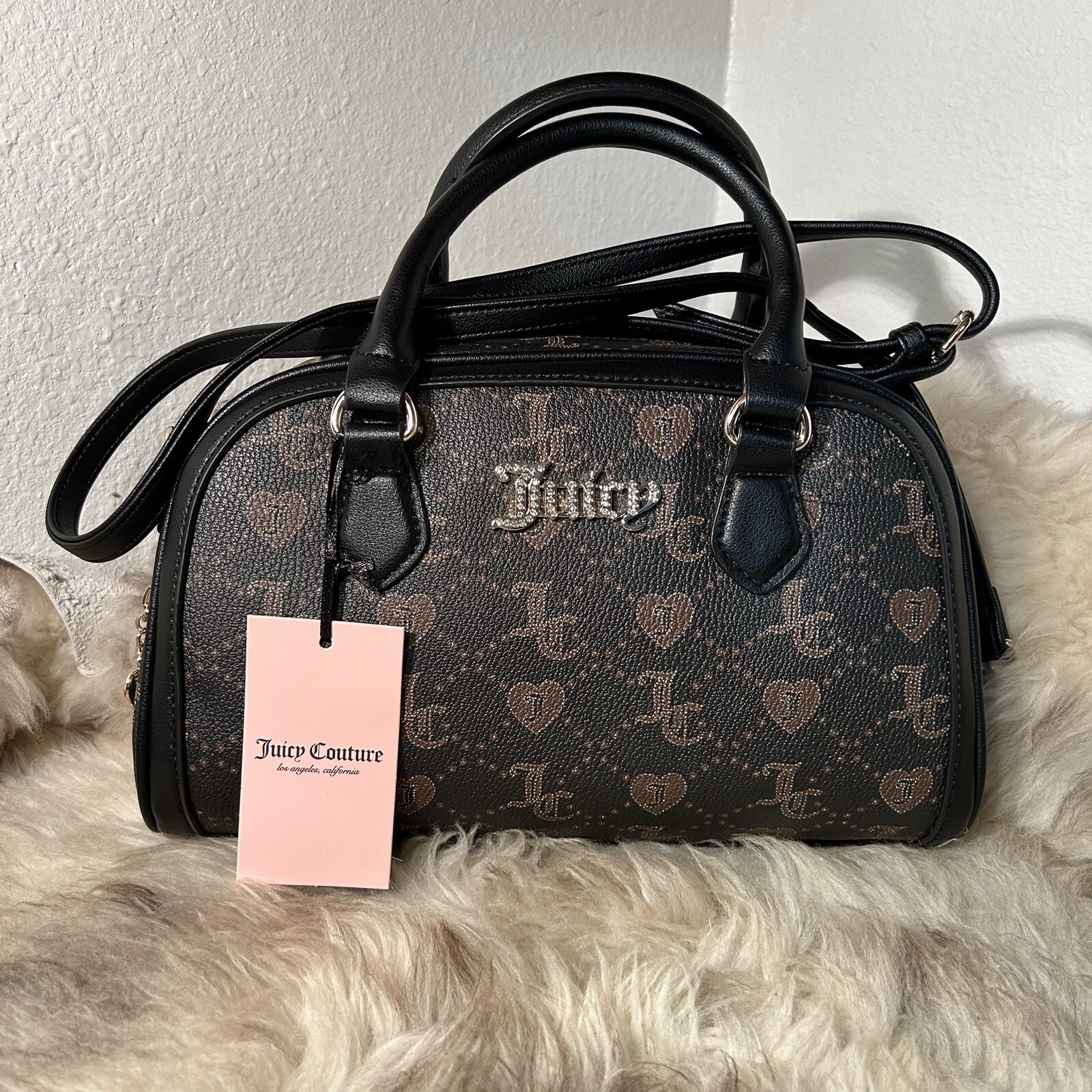 NWT Juicy Couture Juicy Forever Satchel – Liquorice Grid