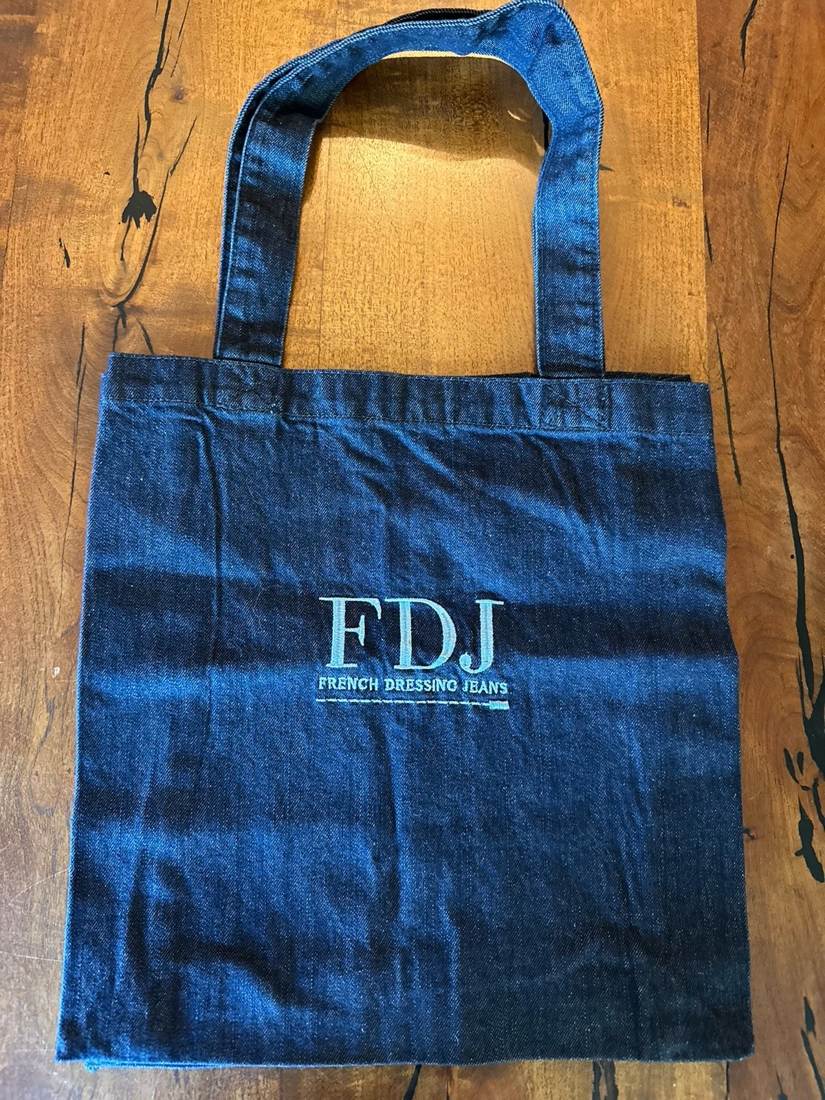 French Dressing Jeans Denim Reusable Shopping Tote Bag With Logo