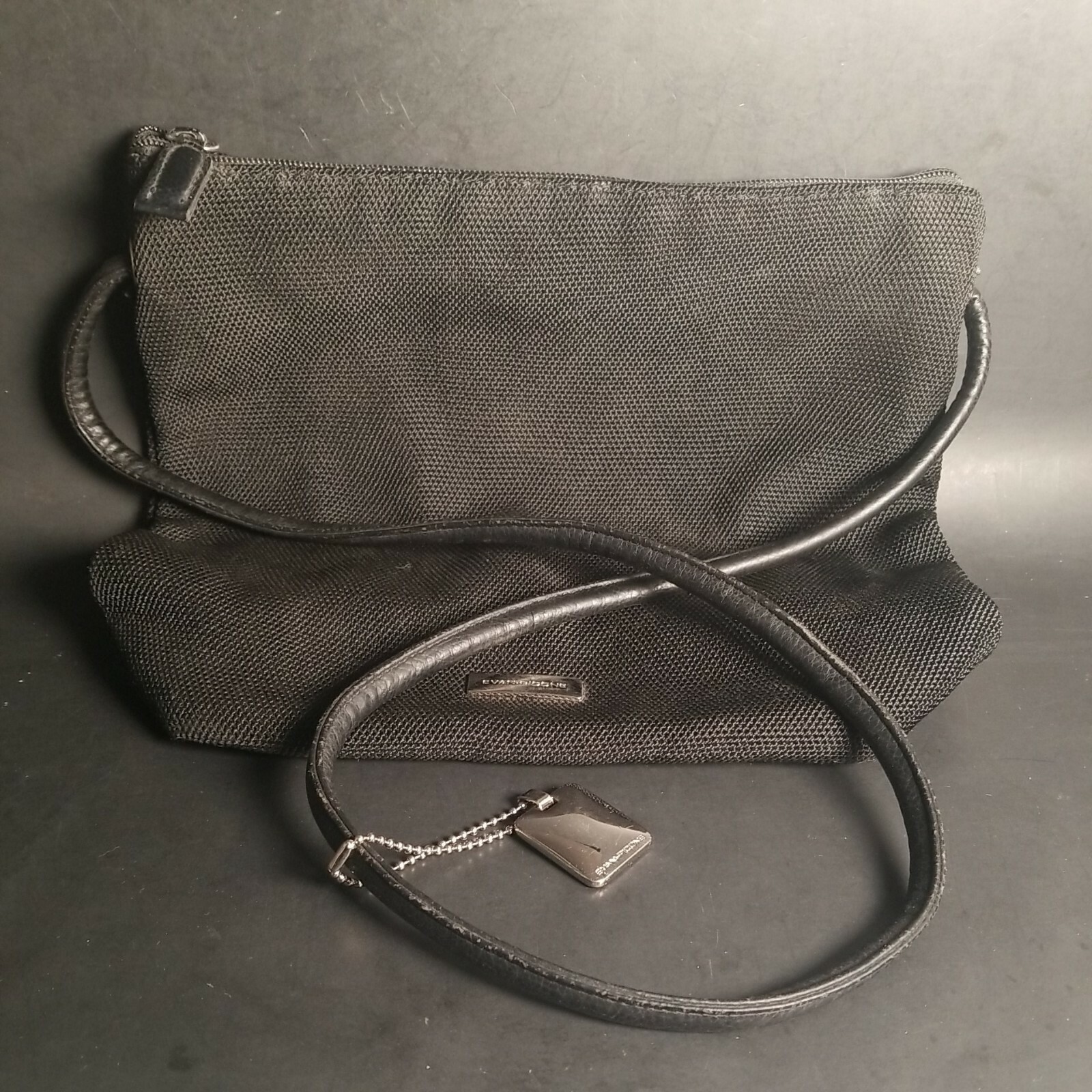 Evan Picone Black Canvas Small Purse Handbag One Pocket Inside Classic Basic