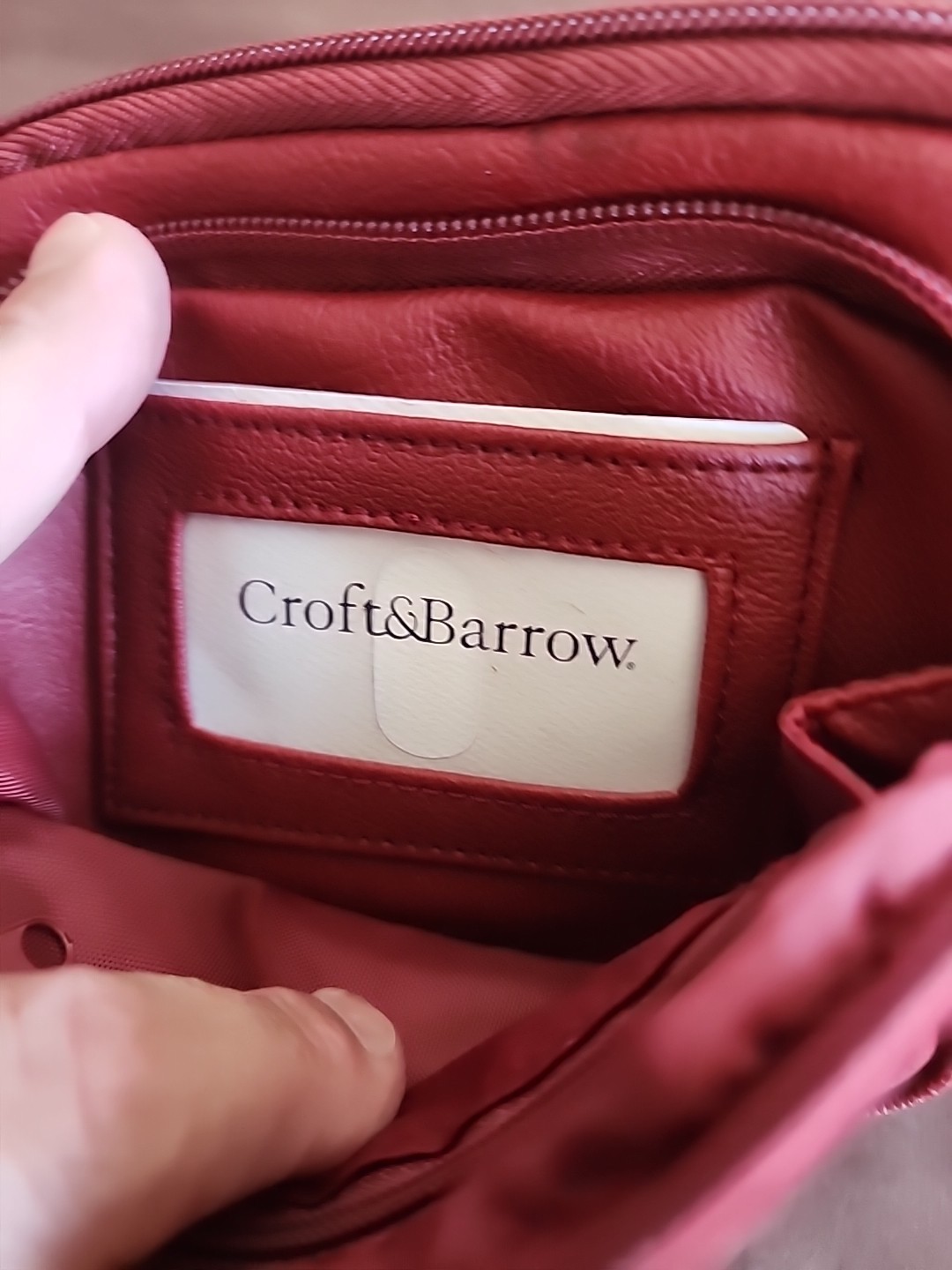 Croft &barrow Red strap not included Handbag ,red Storage Zippers.