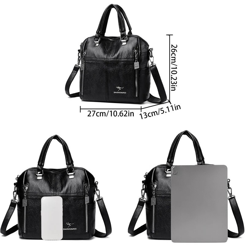 Women’s Leather Style Multifunction Backpack Travel Sachool Everyday Casual Bag