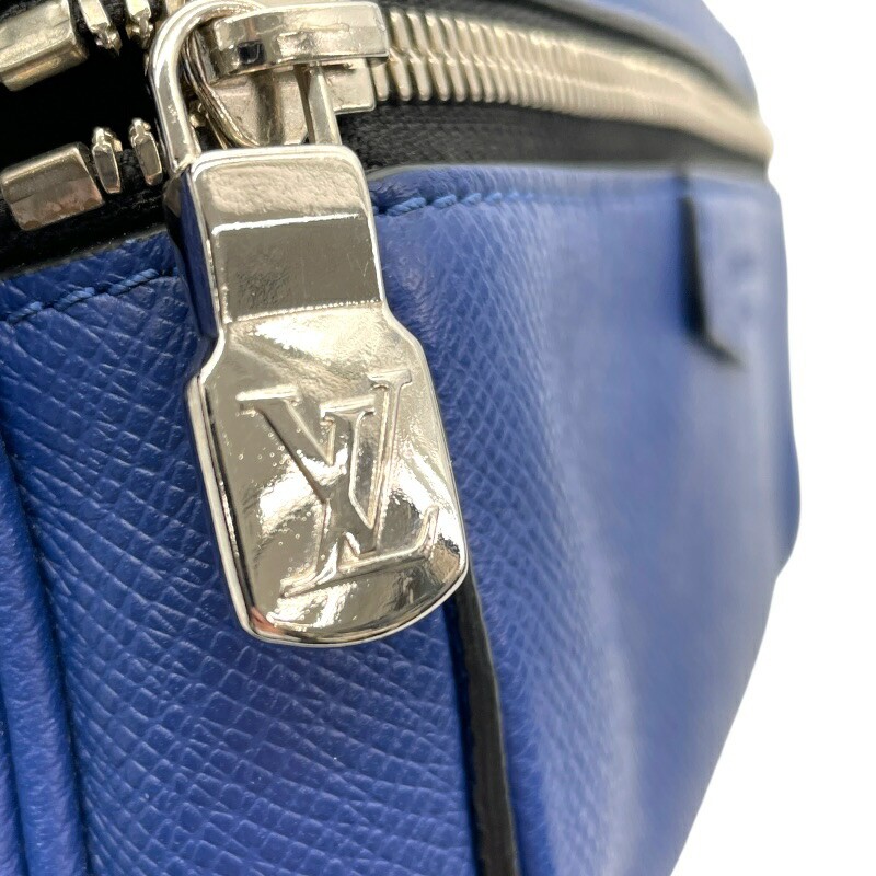 LOUIS VUITTON Bumbag Outdoor M33455 Blue Taiga Leather Belt Bag Unisex Authentic