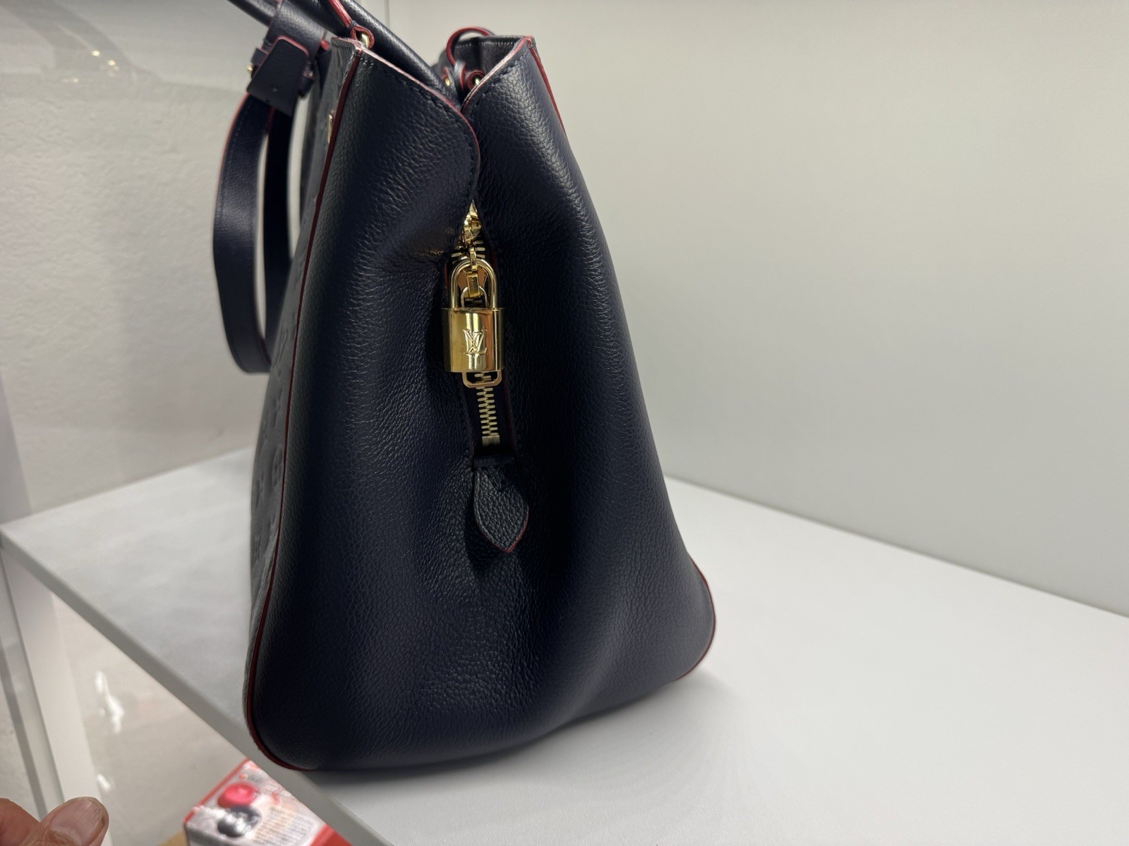 LOUIS VUITTON Montaigne GM Shoulder Bag Monogram Empreinte Blue M42746 Authentic