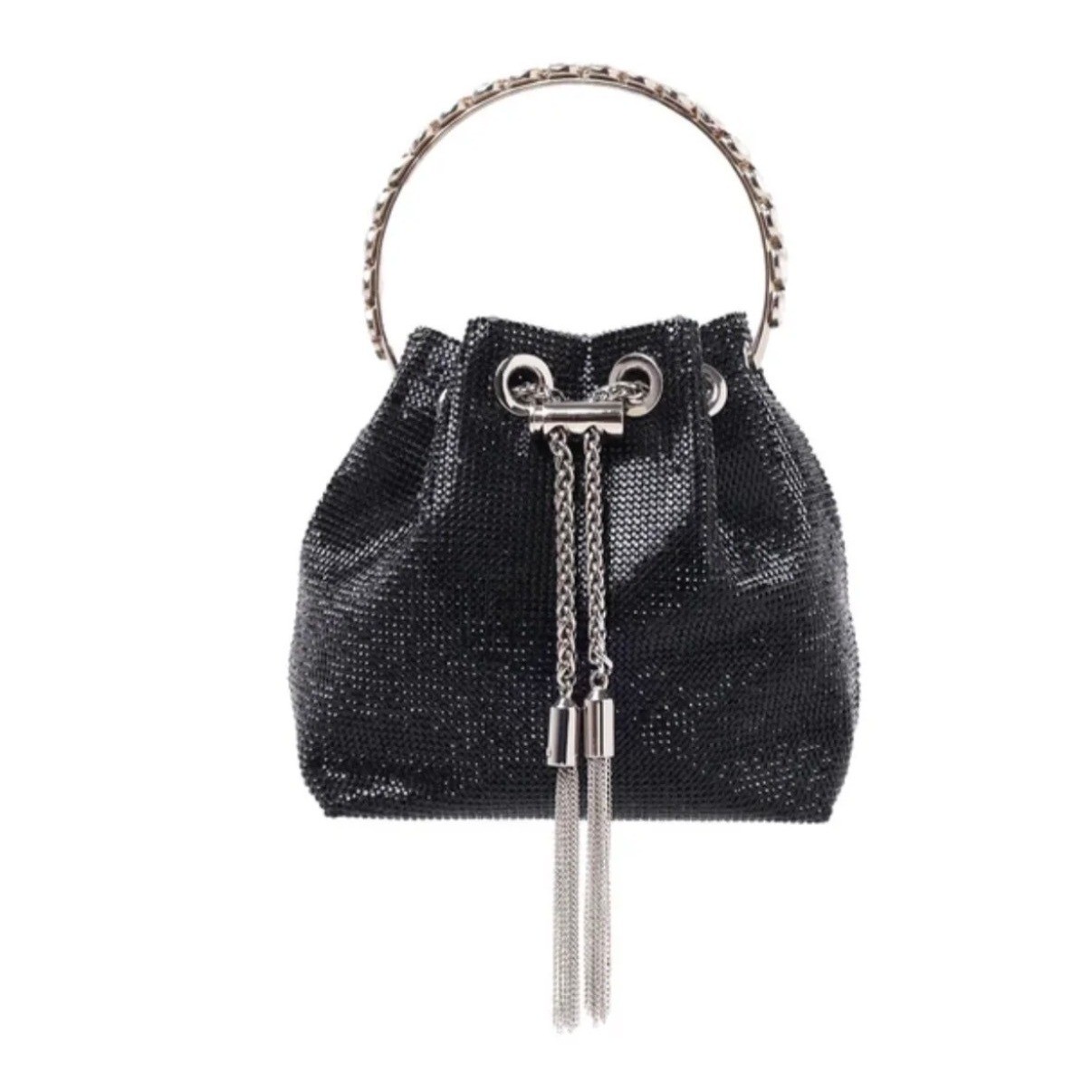 Sondra Roberts Lina Gem Handle Bag Women’s Small Black Rhinestone Mesh