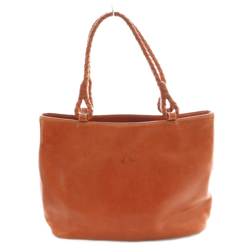 Kitamura Leather Handbag Brown 8.9×4.7in Women’s Vintage B Condition