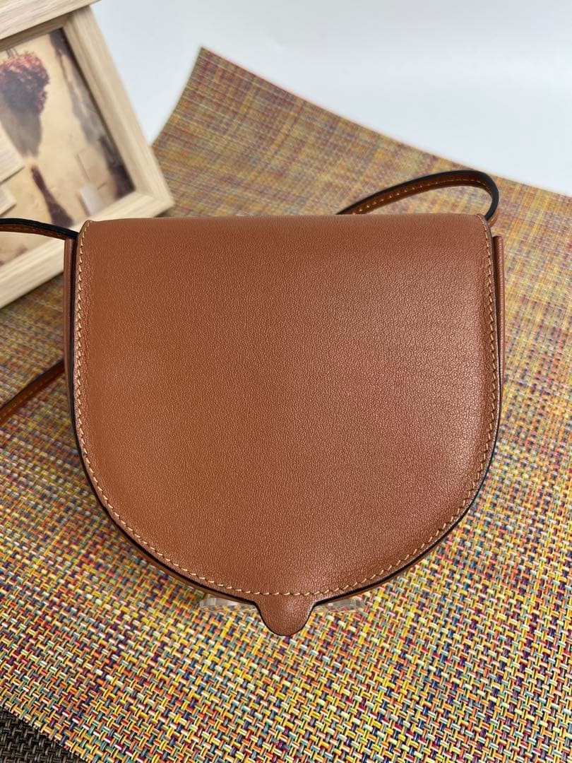 Almost Unused LOEWE Heel Pouch Shoulder Bag Brown