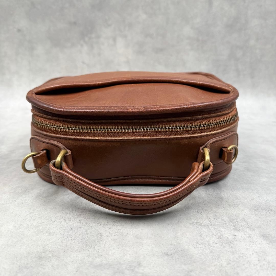COACH 9991 2Way Leather Lunch Box Shoulder Handbag Brown Vintage Auth