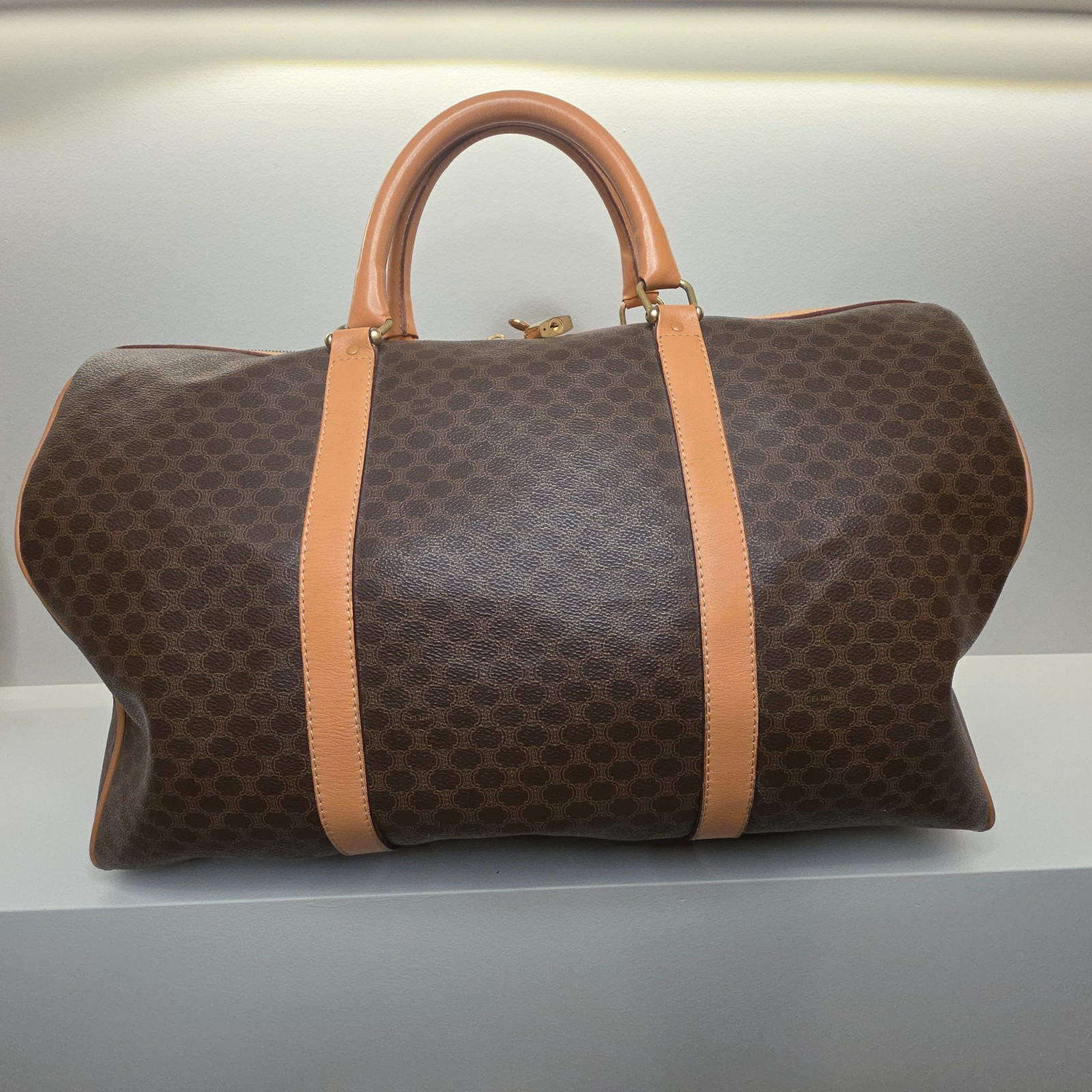 CELINE Triomphe Macadam Boston Travel / Keepall Bag Incl..Clochette/keys/lock