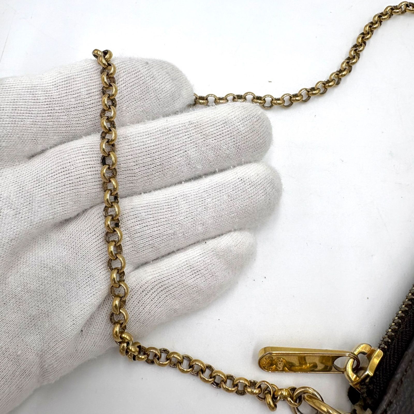 Auth Louis Vuitton Pochette Mira MM Accessory Pouch Chain Shoulder Bag M60094