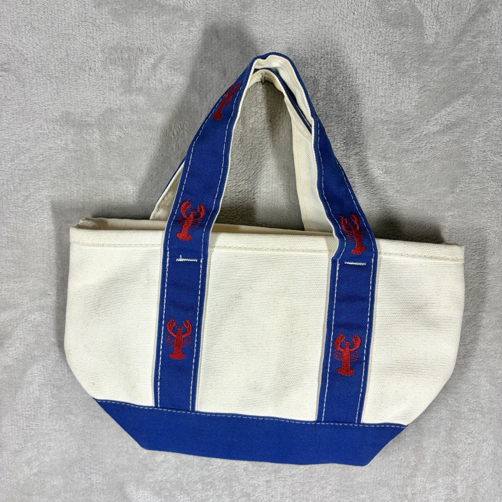 Mini Lobster Canvas Boat Tote Bag 11x7x4 East Coast Preppy Coastal Hamptons