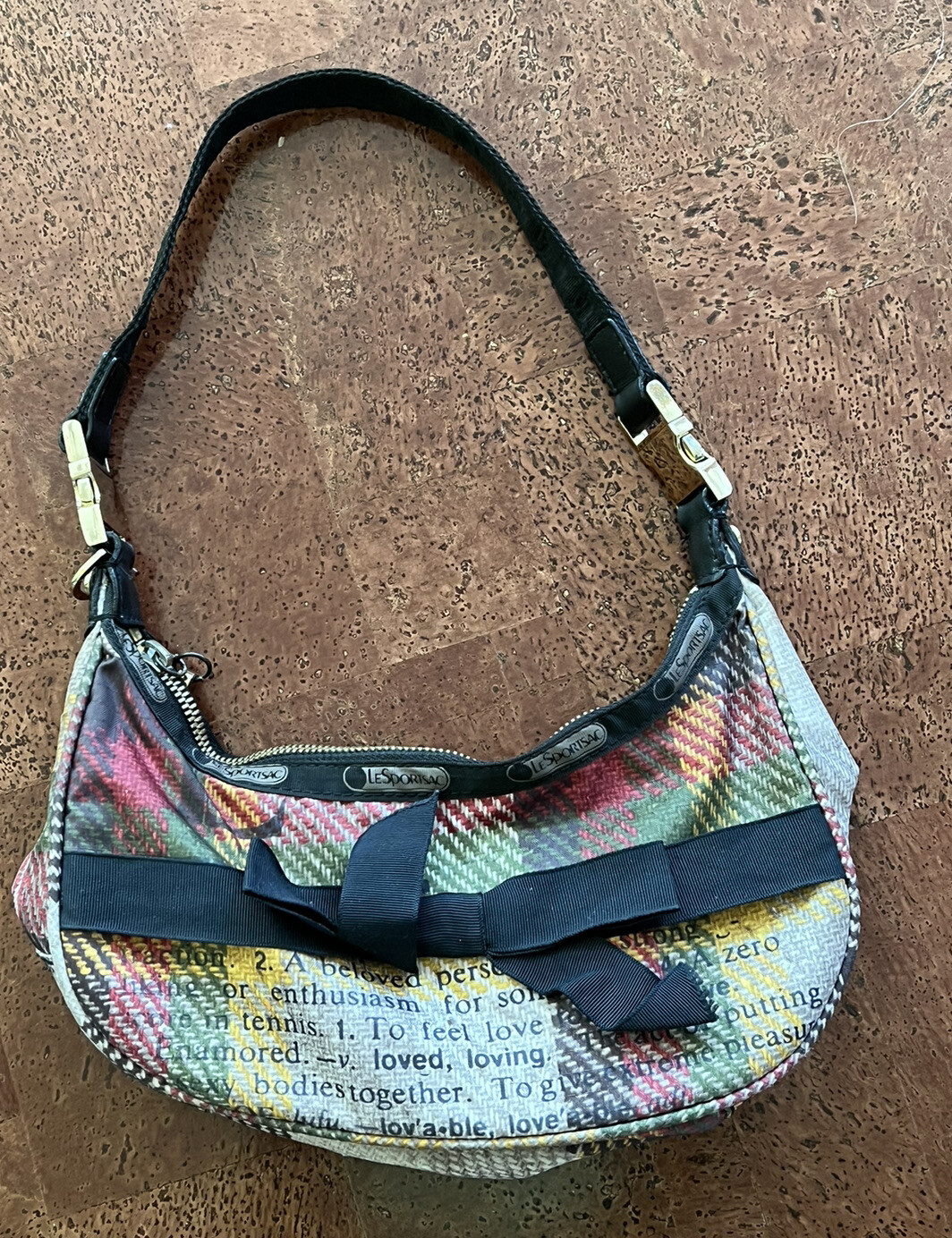 GWEN STEFANI L.A.M.B. Lesportsac Donegal Ribbon Hella Hobo Purse Vintage MINI