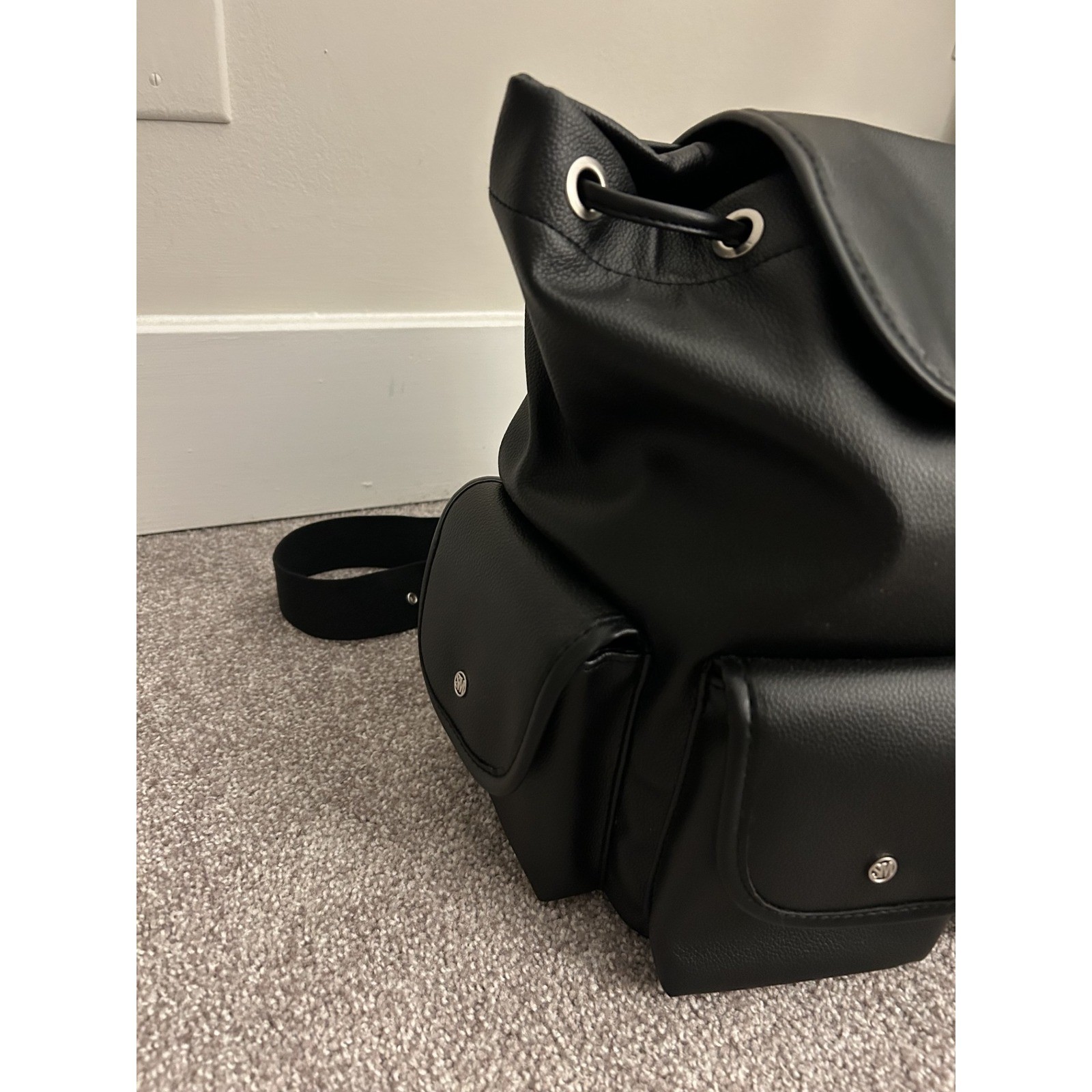 Steve Madden Bzelda Backpack Womens OS Black New Faux Leather Cargo Utility Bag