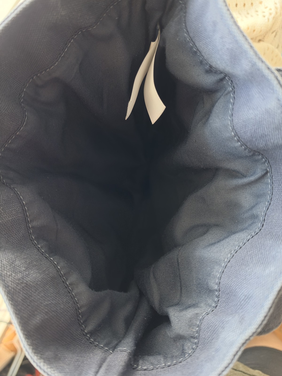 J.Crew Women’s Cotton Tote Bag Blue Shoulder Bag 13in Casual Everyday Carry