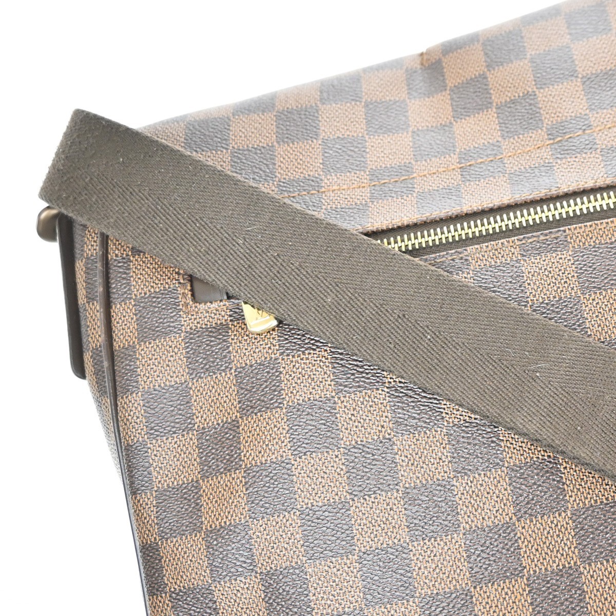 LOUIS VUITTON District MM Shoulder Bag Damier Ebene Leather Brown N41212 87MA625