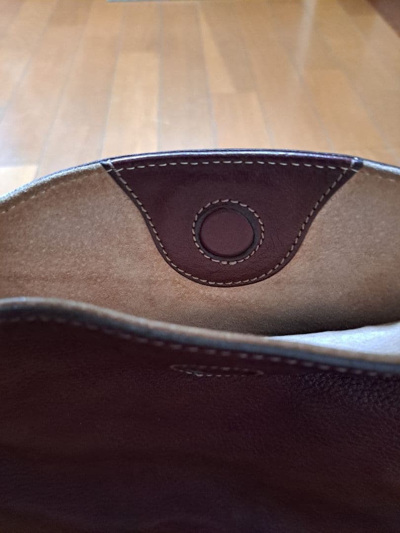 Tsuchiya Kaban One Shoulder Bag Tone Oil Nume Brown Leather Used From Japan