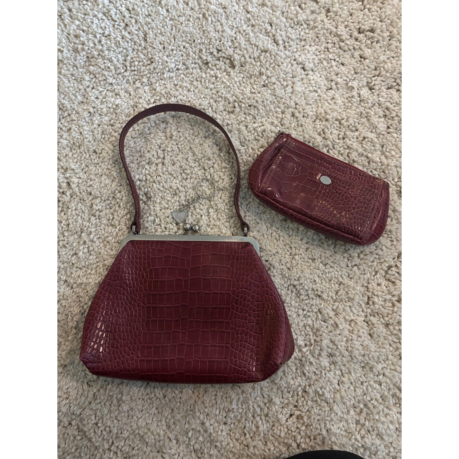 Vintage Y2K Red Reptile Print Mini Shoulder Bag and Wristlet