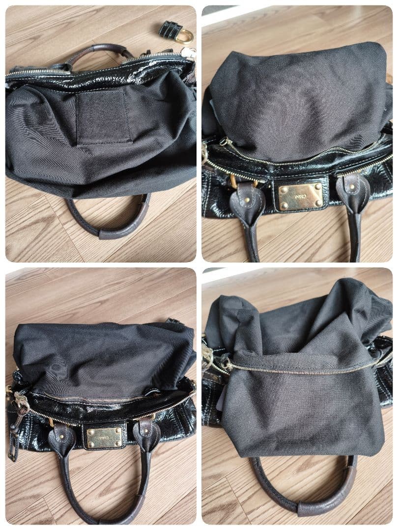 Rare Chloe Paddington Wrapped Lock Patent Leather Black Handbag Authentic Y2K