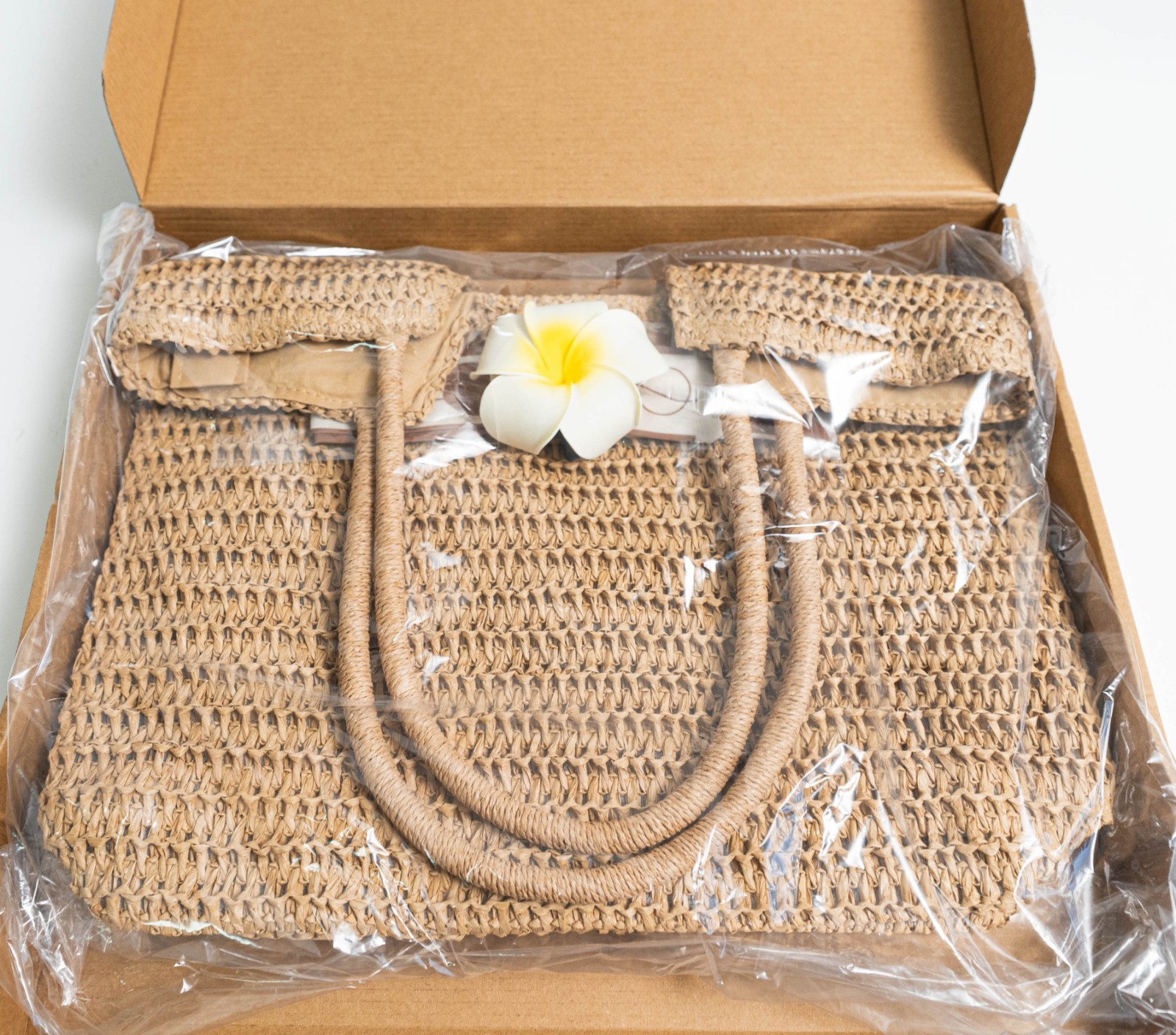 Large Straw Raffia Beach Tote Bag Lined Summer Handbag Boho Coastal Purse
